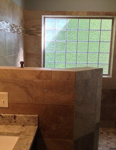 tile installation in bathroom - Contract Interiors, IN