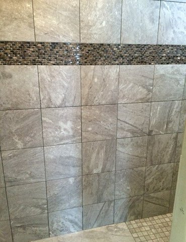 tile installation in bathroom - Contract Interiors, IN