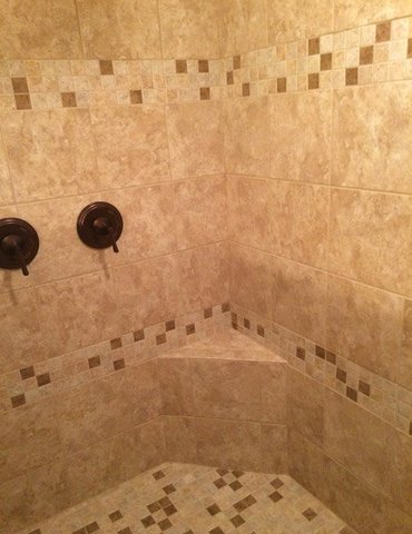 tile installation in bathroom - Contract Interiors, IN