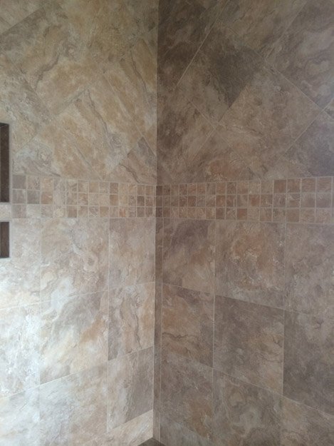 tile installation in bathroom - Contract Interiors, IN