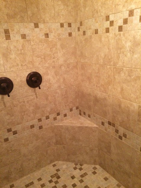 tile installation in bathroom - Contract Interiors, IN