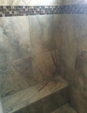 tile installation in bathroom - Contract Interiors, IN