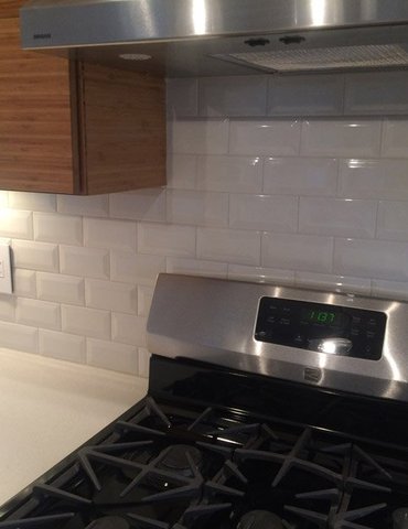 kitchen tile backsplash installation - Contract Interiors, IN