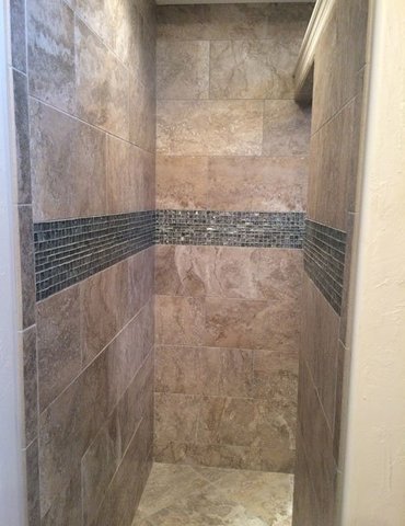 tile installation in bathroom - Contract Interiors, IN