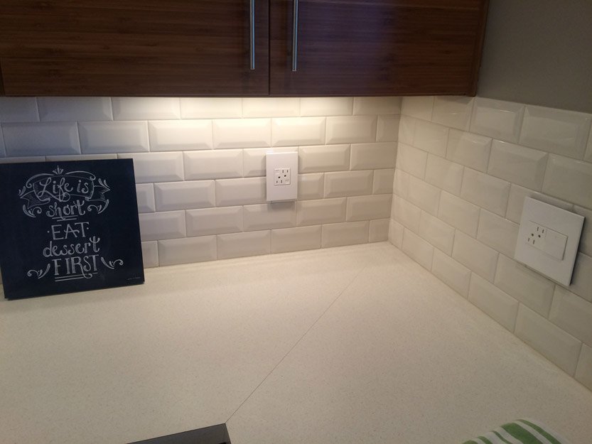 kitchen tile backsplash installation - Contract Interiors, IN