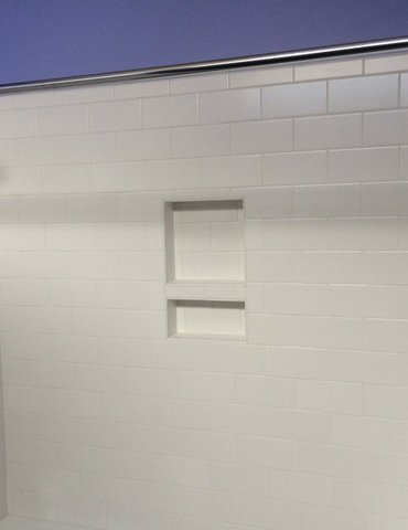 tile installation in bathroom - Contract Interiors, IN