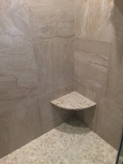 tile installation in bathroom - Contract Interiors, IN