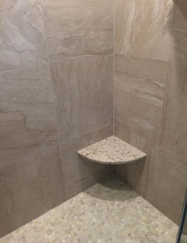 tile installation in bathroom - Contract Interiors, IN